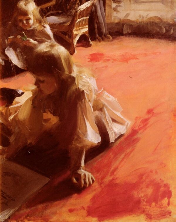 A Portrait of the Daughters of Ramon Subercasseaux by Anders Zorn, hand-painted oil painting reproduction