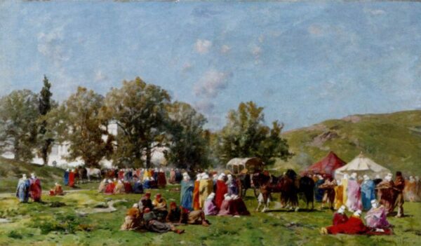 Sulle rive del Bosforo by Alberto Pasini, hand-painted oil painting reproduction