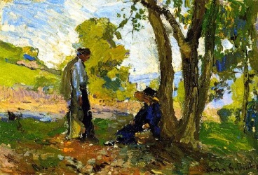 Summer Afternoon by Franz Bischoff, hand-painted oil reproduction