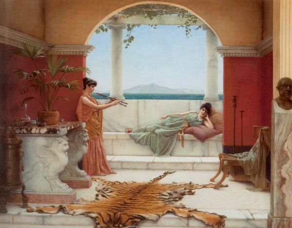 The Sweet Siesta of a Summer Day by John William Godward, hand-painted oil painting reproduction