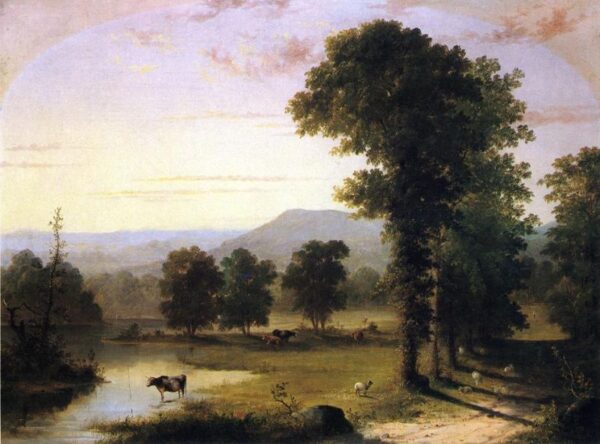 Summer Day on the River by George Henry Durrie, hand-painted oil painting reproduction