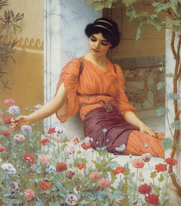 Summer Flowers by John William Godward, hand-painted oil painting reproduction