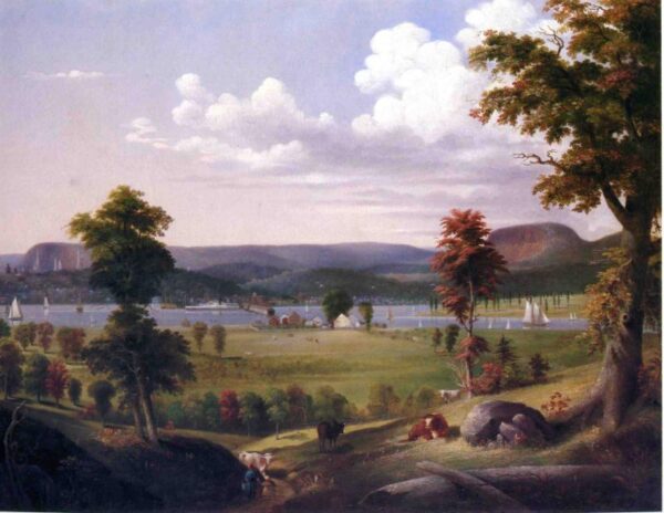 Summer Landscape Near New Haven, View from East Haven by George Henry Durrie, hand-painted oil painting reproduction