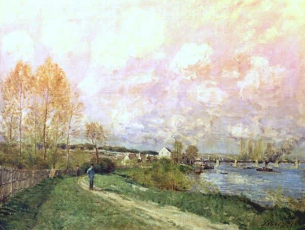 Summer at Bougival by Alfred Sisley, hand-painted oil painting reproduction