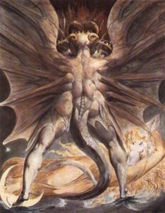 The Great Red Dragon and the Woman Clothed in Sun by William Blake, hand-painted oil painting reproduction
