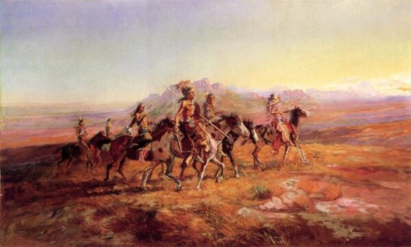 Sun River War Party by Charles Marion Russell, hand-painted oil painting reproduction