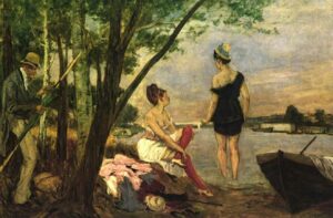 Sunday at Bougival by Félicien Rops, hand-painted oil painting reproduction