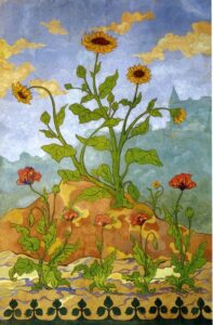 Sunflowers and Poppies by Paul Ranson, hand-painted oil painting reproduction
