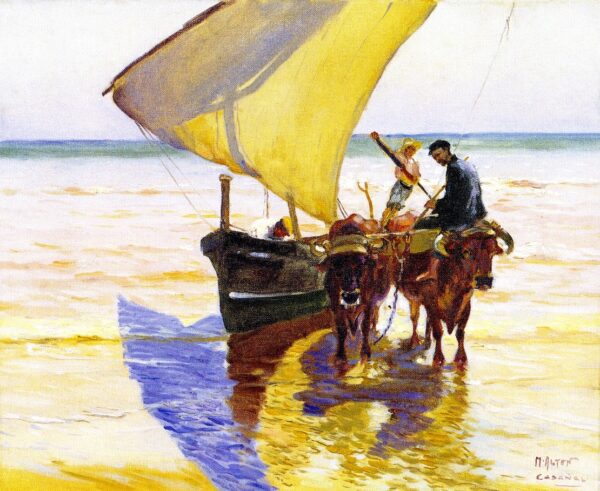 Sunny Day in Spain by Mathias J Alten, hand-painted oil painting reproduction