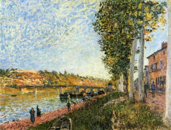Sunrise at Saint-Mammes by Alfred Sisley, hand-painted oil painting reproduction