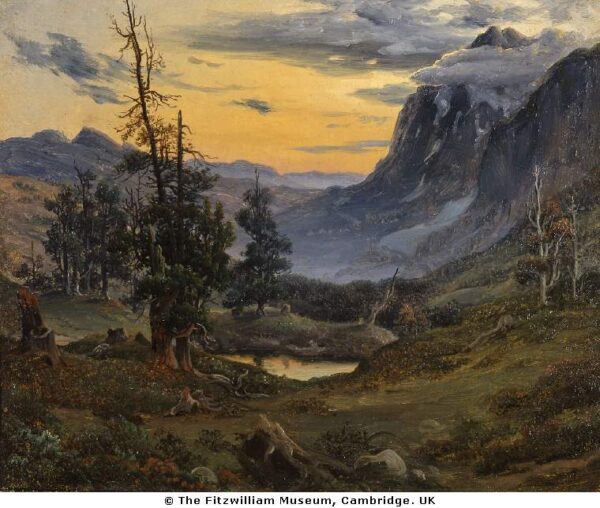 Sunrise in the Wengeralp by Thomas Fearnley, hand-painted oil painting reproduction