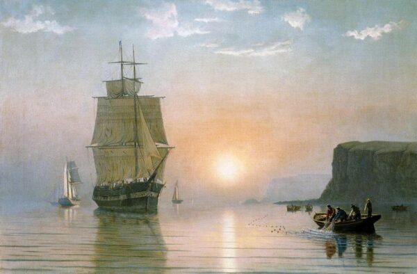 Sunrise off Grand Manan by William Bradford, hand-painted oil painting reproduction