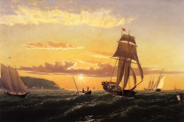 Sunrise on the Bay of Fundy by William Bradford, hand-painted oil painting reproduction
