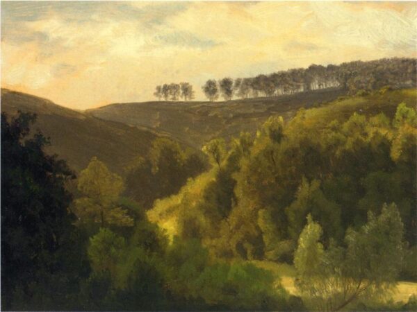 Sunrise over Forest and Grove by Albert Bierstadt, hand-painted oil painting reproduction