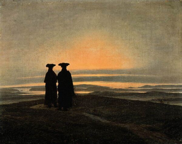 Sunset by Caspar David Friedrich, hand-painted oil painting reproduction