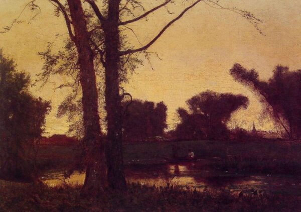 Sunset by George Inness, hand-painted oil painting reproduction