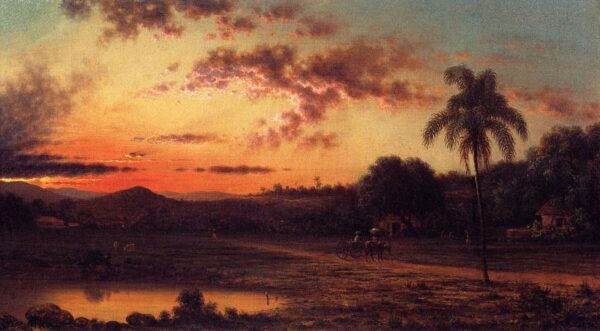 Sunset – A Scene in Brazil by Martin Johnson Heade, hand-painted oil painting reproduction
