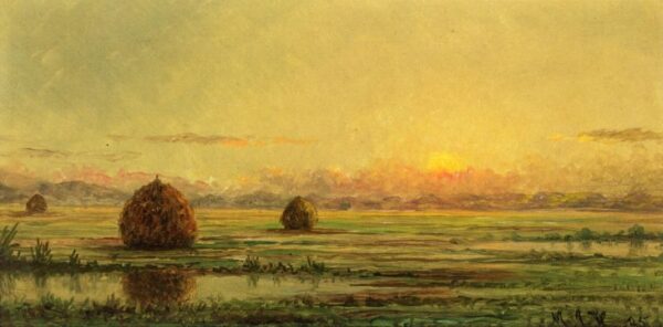 Sunset – A Sketch by Martin Johnson Heade, hand-painted oil painting reproduction