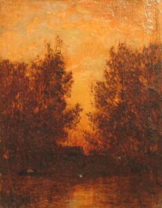 Sunset Along the River by Félix Ziem, hand-painted oil painting reproduction