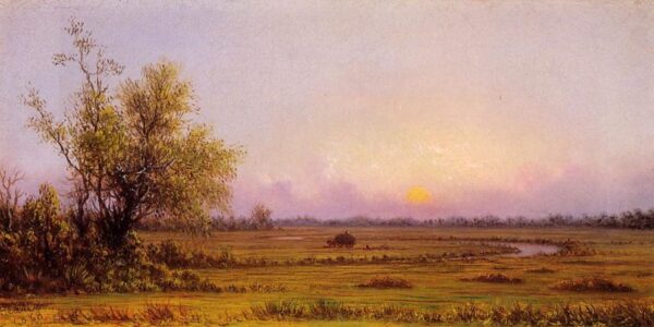 Sunset Marsh by Martin Johnson Heade, hand-painted oil painting reproduction