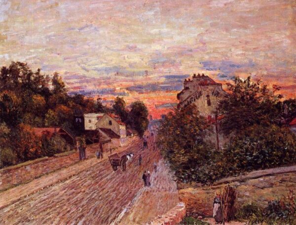 Sunset at Port-Marly by Alfred Sisley, hand-painted oil painting reproduction