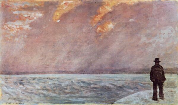 Sunset at Sea by Giovanni Fattori, hand-painted oil painting reproduction