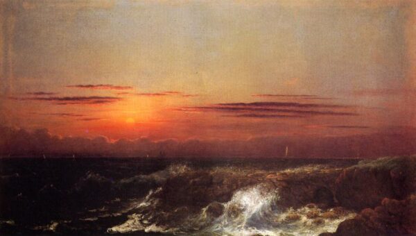 Sunset at Sea by Martin Johnson Heade, hand-painted oil painting reproduction