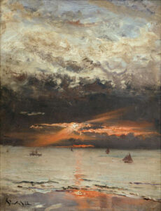 Sunset at Sea by Alfred Stevens, hand-painted oil painting reproduction