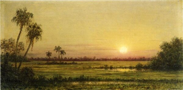 Sunset in Florida by Martin Johnson Heade, hand-painted oil painting reproduction