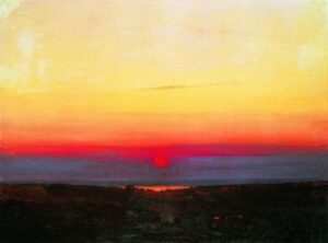 Sunset in the steppes to the sea 1898 1908 by Arkhip Kuindzhi, hand-painted oil painting reproduction
