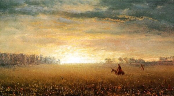 Sunset of the Prairies by Albert Bierstadt, hand-painted oil painting reproduction
