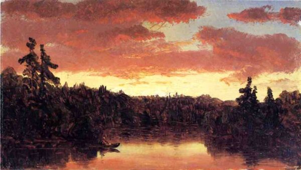 Sunset on Lake George by Sanford Robinson Gifford, hand-painted oil painting reproduction