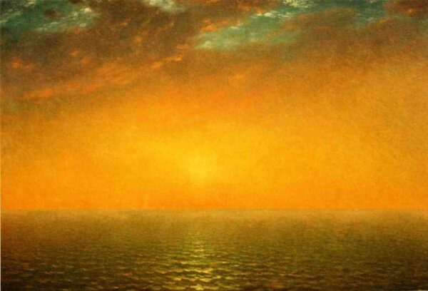 Sunset on the Sea by John Frederick Kensett, hand-painted oil painting reproduction