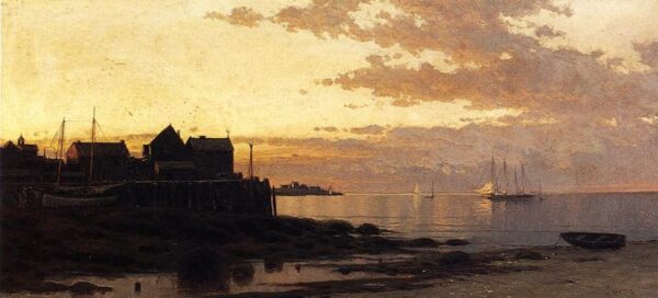 Sunset over the Bay by Alfred Thompson Bricher, hand-painted oil painting reproduction