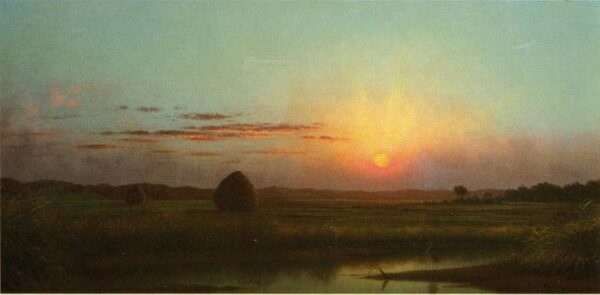 Sunset over the Marsh by Martin Johnson Heade, hand-painted oil painting reproduction