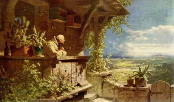 Suspicious Smoke by Carl Spitzweg, hand-painted oil painting reproduction