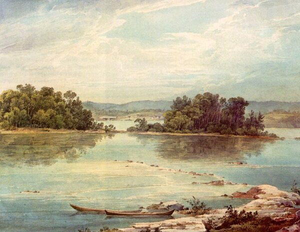 Susquehanna near Harrisburg, Pennsylvania by Karl Bodmer, hand-painted oil painting reproduction