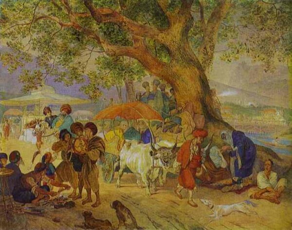 Sweet Waters Near Constantinople by Karl Briullov, hand-painted oil painting reproduction