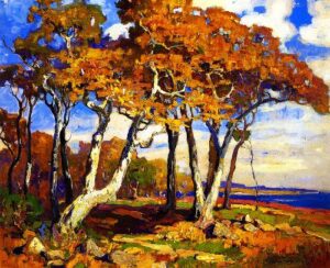 Sycamores Autumn by Franz Bischoff, hand-painted oil painting reproduction