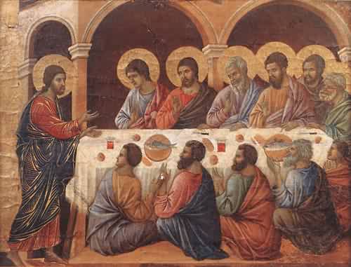 Appearence While the Apostles are at Table by Duccio di Buoninsegna, hand-painted oil reproduction