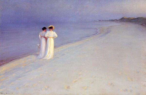 Tade de verano en la playa by Peder Severin Krøyer, hand-painted oil painting reproduction
