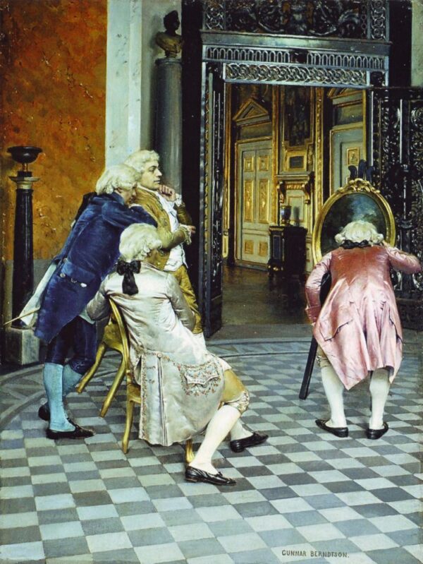 Taiteentuntijoita Louvressa by Gunnar Berndtson, hand-painted oil painting reproduction