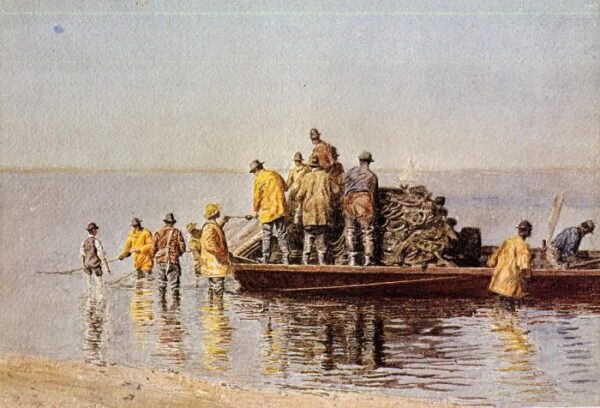 Taking Up The Net by Thomas Eakins, hand-painted oil painting reproduction