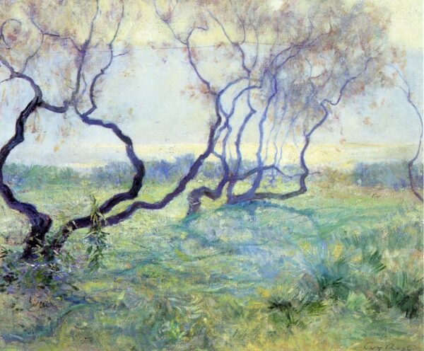 Tamarisk Trees in Early Sunlight by Guy Rose, hand-painted oil painting reproduction