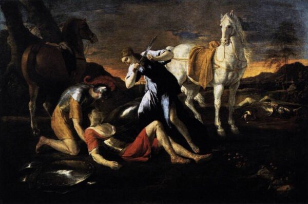 Tancred and Erminia by Nicolas Poussin, hand-painted oil painting reproduction