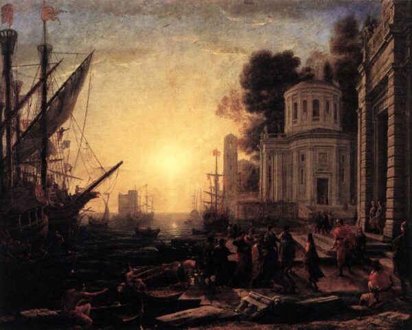 The Disembarkation of Cleopatra at Tarsus by Claude Lorrain, hand-painted oil painting reproduction