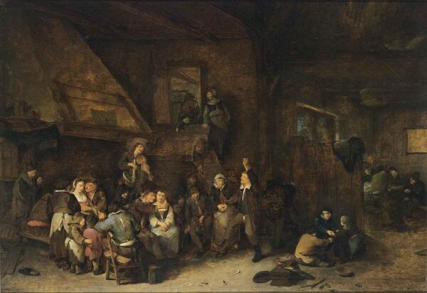 Tavern Interior by Cornelis Bega, hand-painted oil painting reproduction