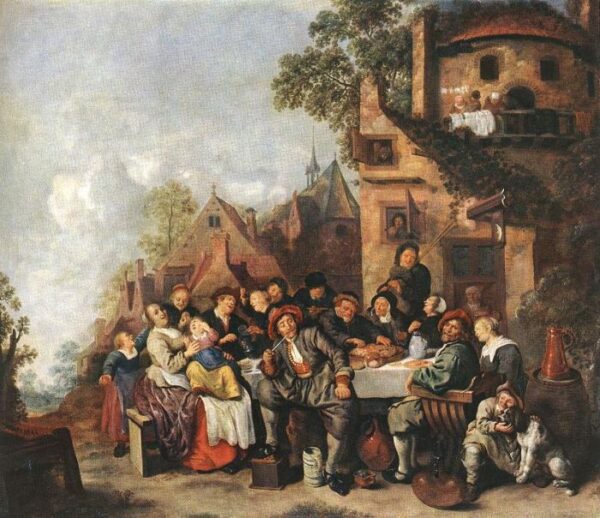 Tavern of the Crescent Moon by Jan Miense Molenaer, hand-painted oil painting reproduction