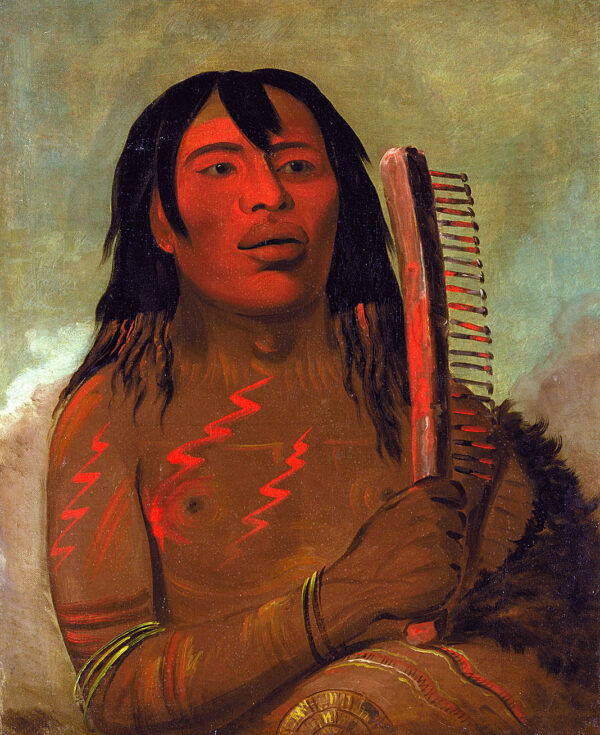 Tcha des sa ko mah pee, Bear’s Child by George Catlin, hand-painted oil painting reproduction