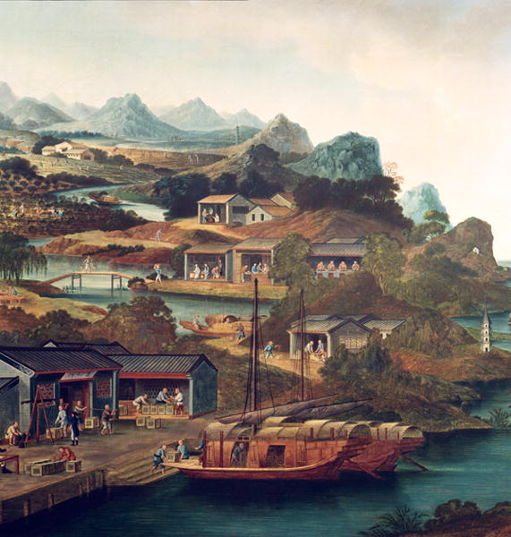 Tea Trade in China by George Chinnery, hand-painted oil reproduction